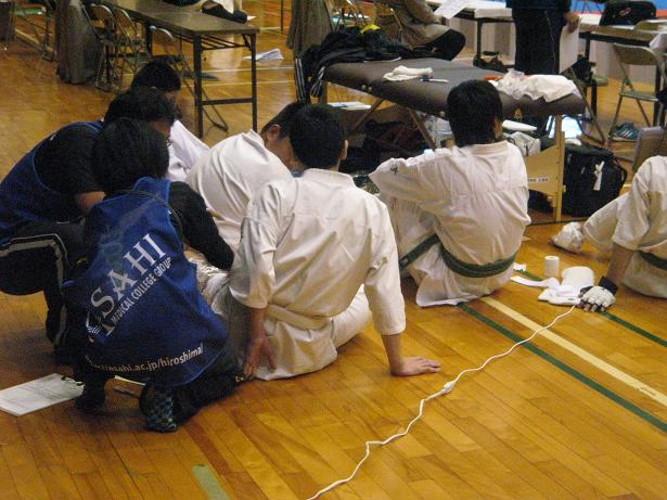 小田幸奈初段の通う学校の先生が医療スタッフとして参加してくれました。ありがとうございます！